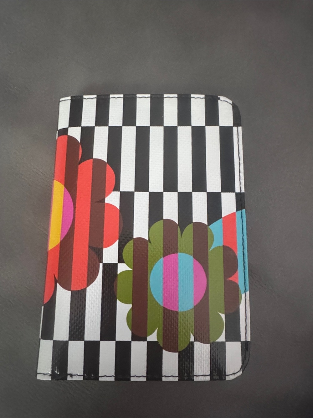 Tepper Jackson bright floral stripe large wallet/passport case. New.